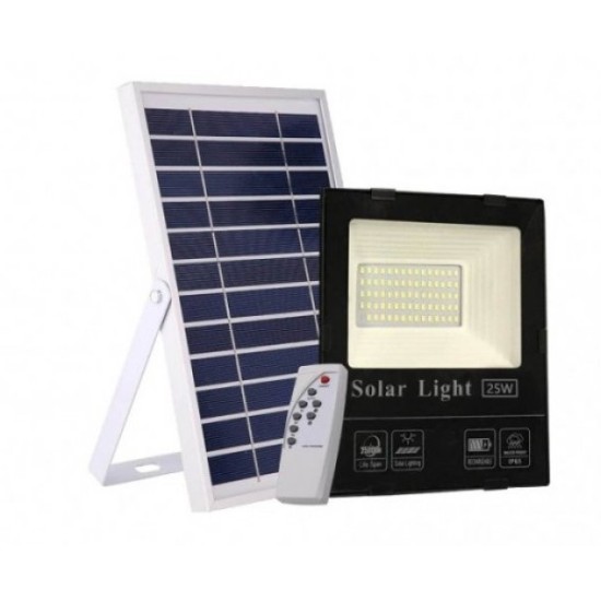 Соларен LED соларен прожектор SMD 5730 60W 5000K 1800Lm IP65 черен със сензор за движение и с дистанционно управление